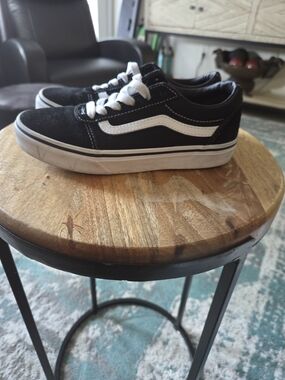 DC Kids Black and White Low-Top Skate Sneakers